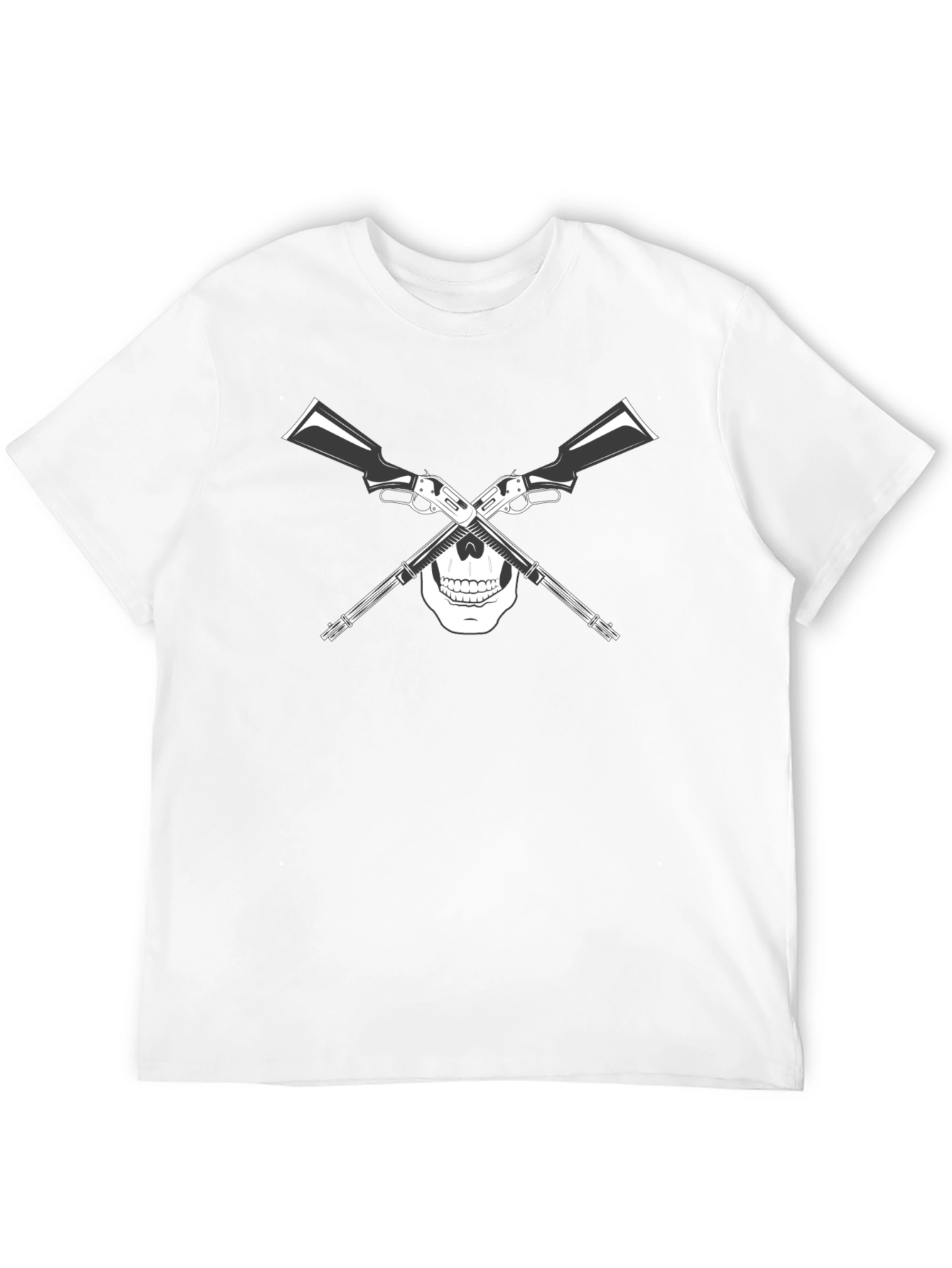 Skull & Cross Guns Graphic T-Shirt
