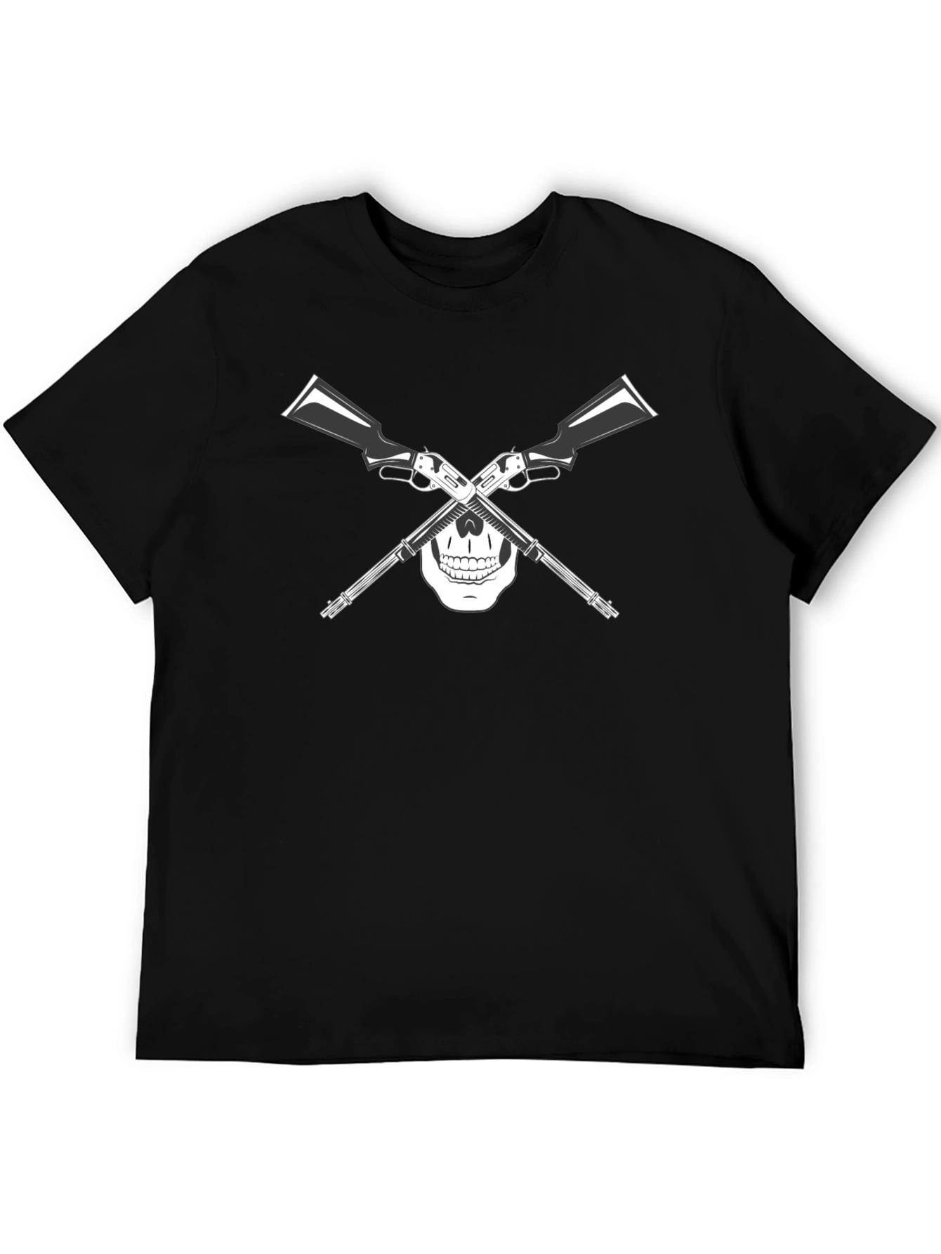 Skull & Cross Guns Graphic T-Shirt