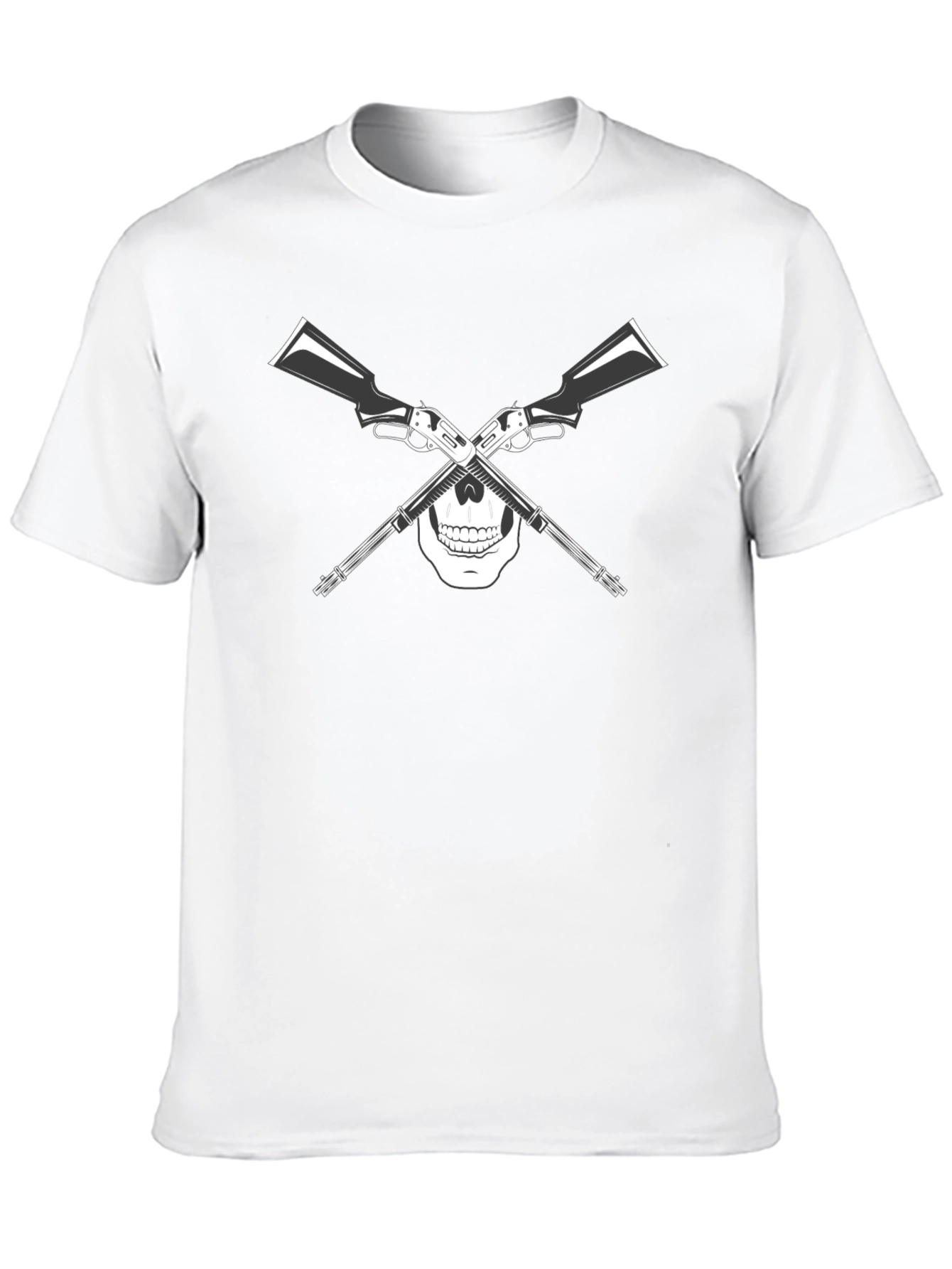 Skull & Cross Guns Graphic T-Shirt
