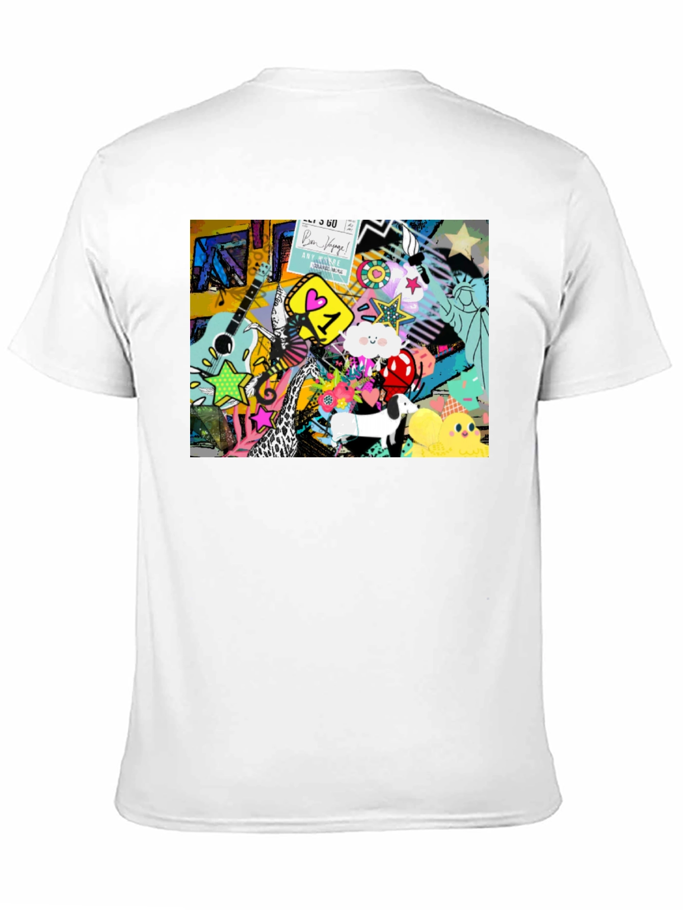 Funky Art Print Black Cotton T-Shirt