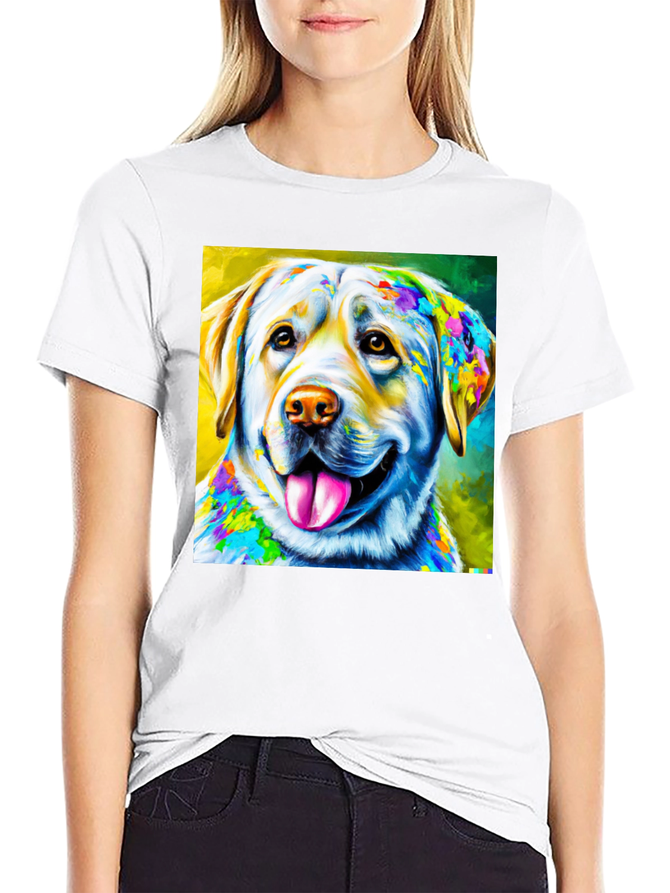 Dog Art Graphic Tee - Vibrant Labrador Design