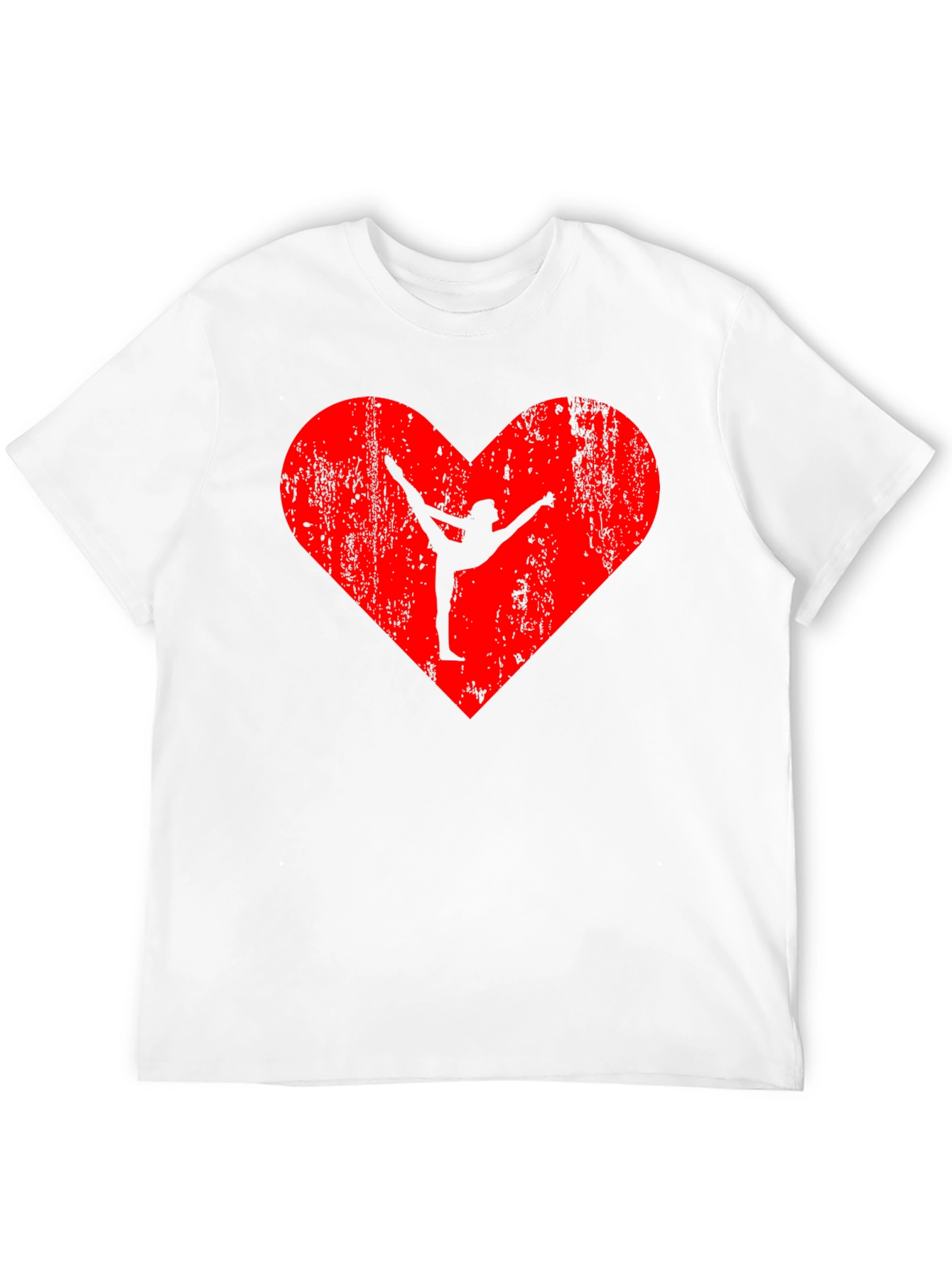 Gymnast Heart Graphic Black T-Shirt