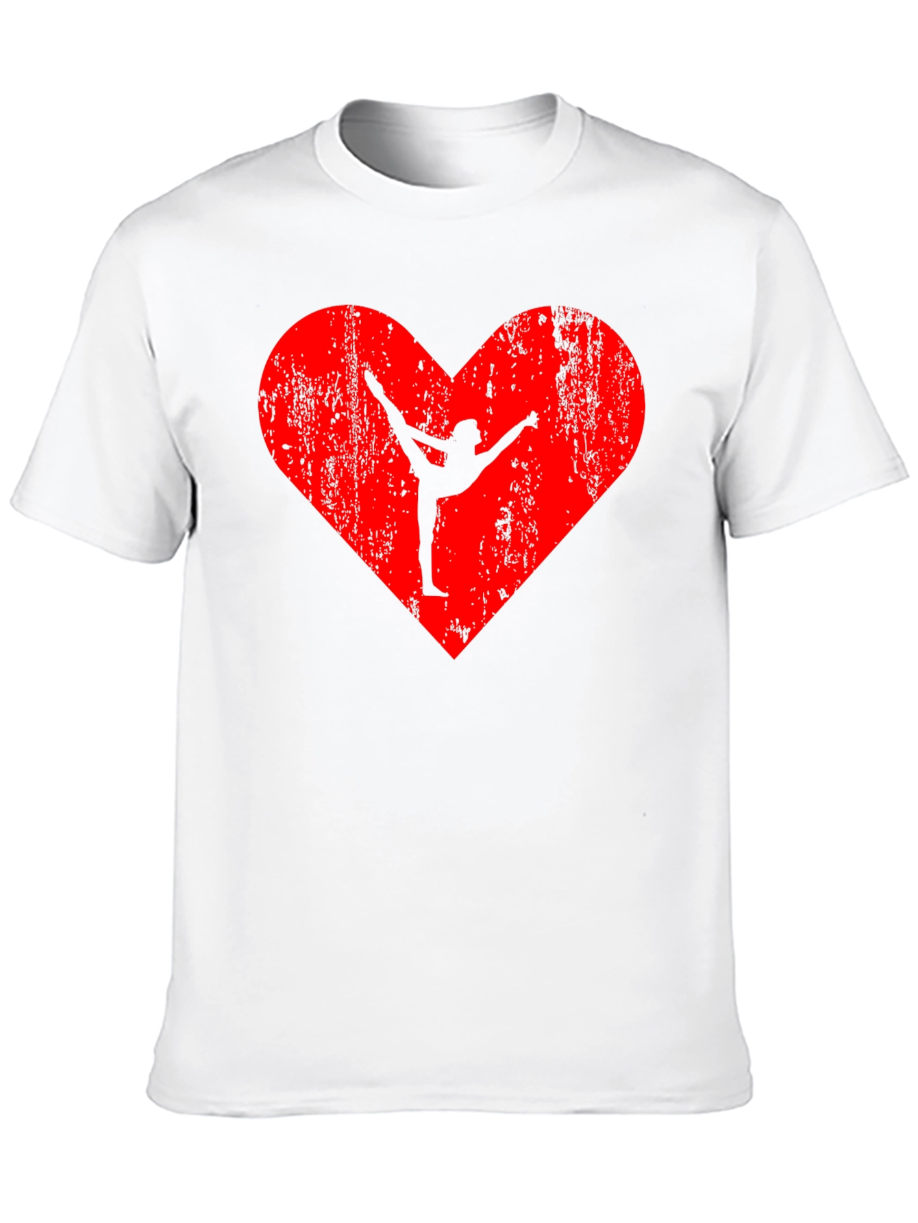 Gymnast Heart Graphic Black T-Shirt