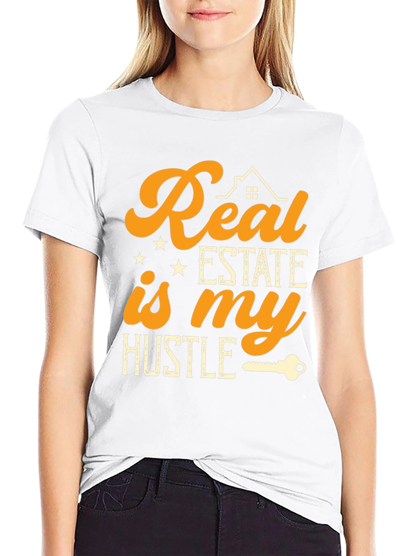 Real Estate Hustle Black Graphic Tee