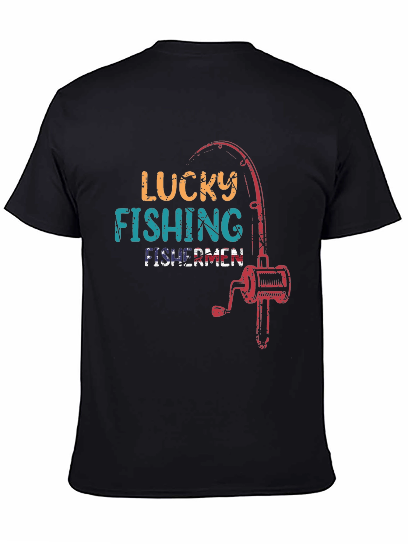 Lucky Fishing Fisherman Graphic Tee
