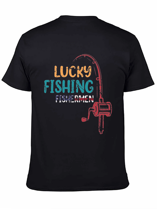 Lucky Fishing Fisherman Graphic Tee