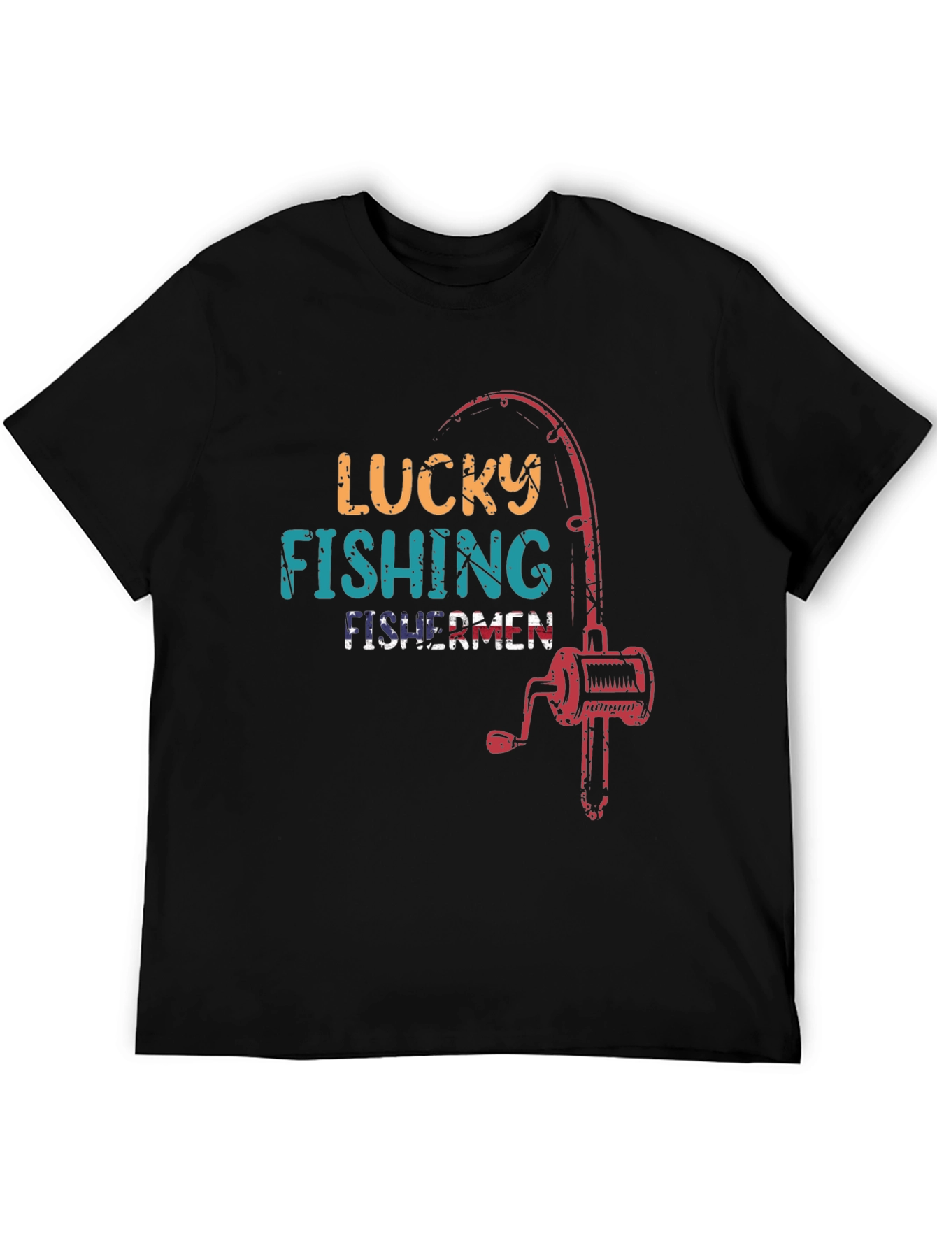 Lucky Fishing Fisherman Graphic Tee