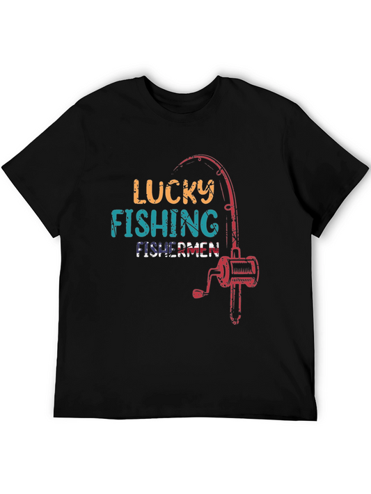Lucky Fishing Fisherman Graphic Tee