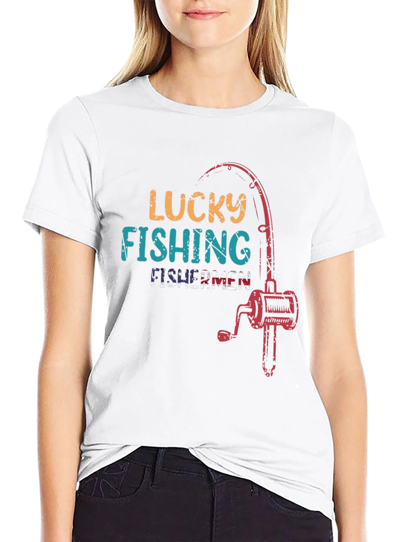 Lucky Fishing Fisherman Graphic Tee