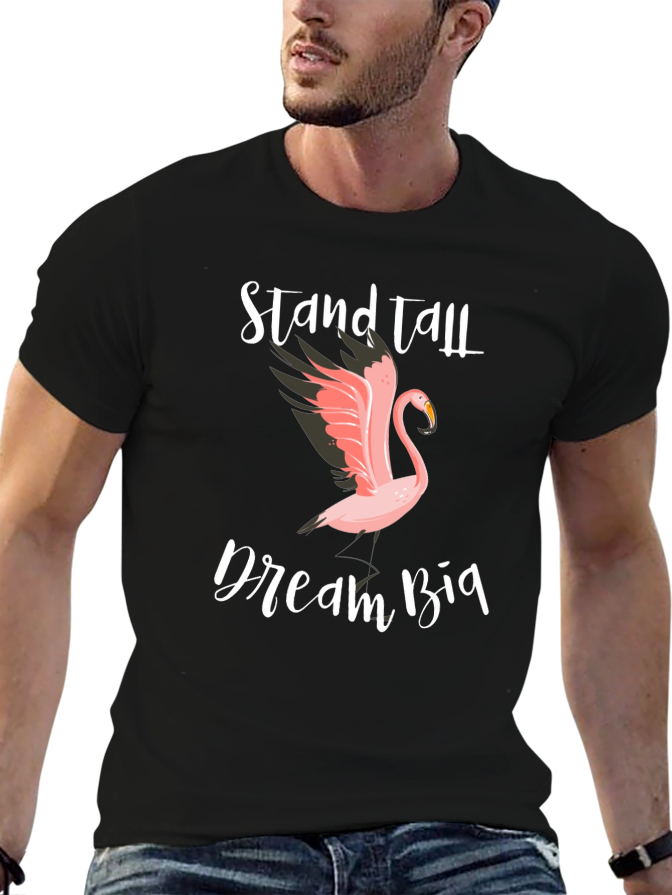 Stand Tall Dream Big Flamingo Graphic Tee