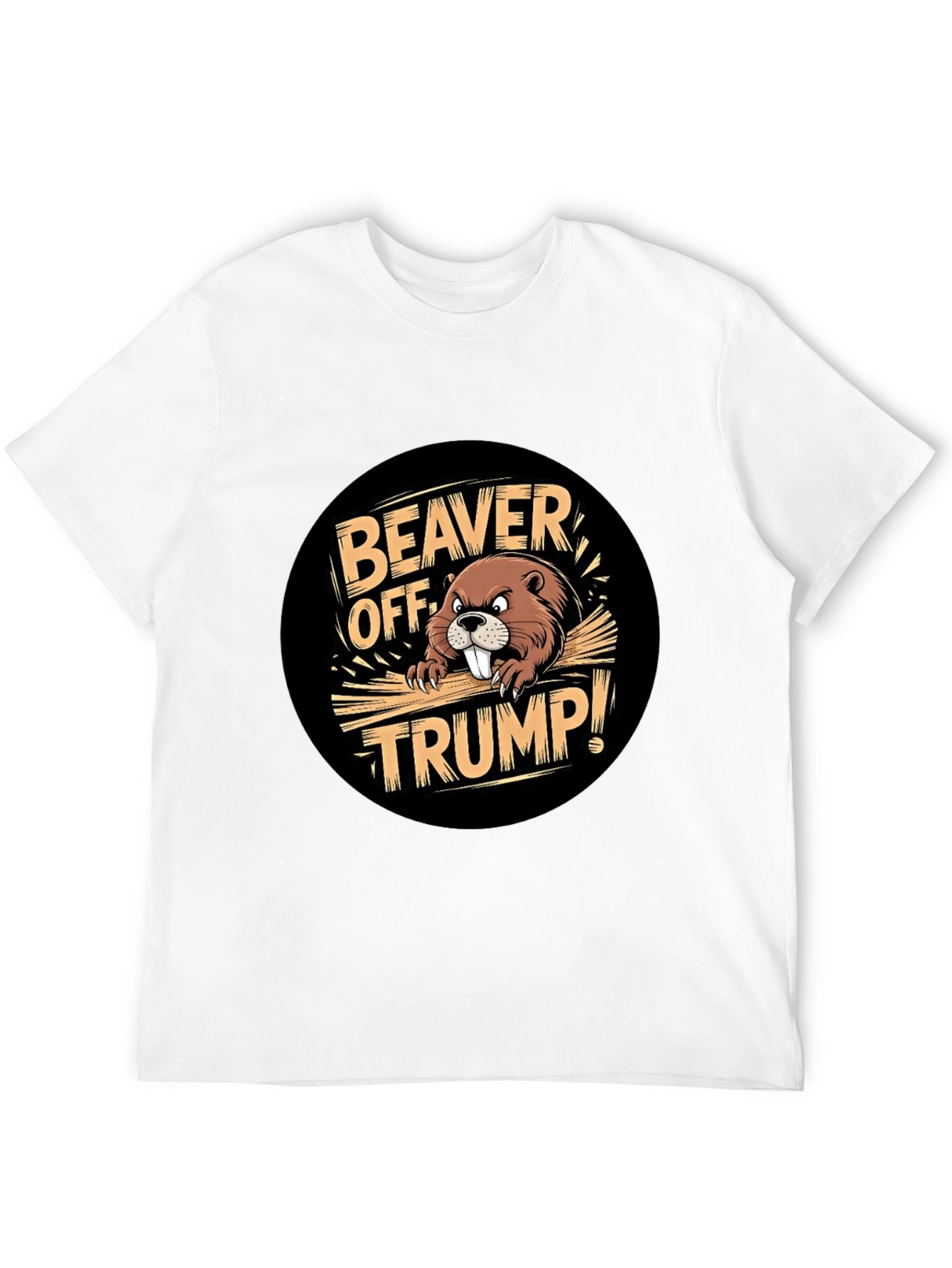 Beaver Off Trump Black Graphic Tee