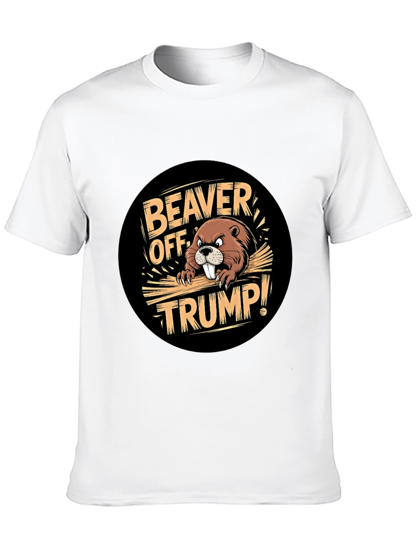 Beaver Off Trump Black Graphic Tee