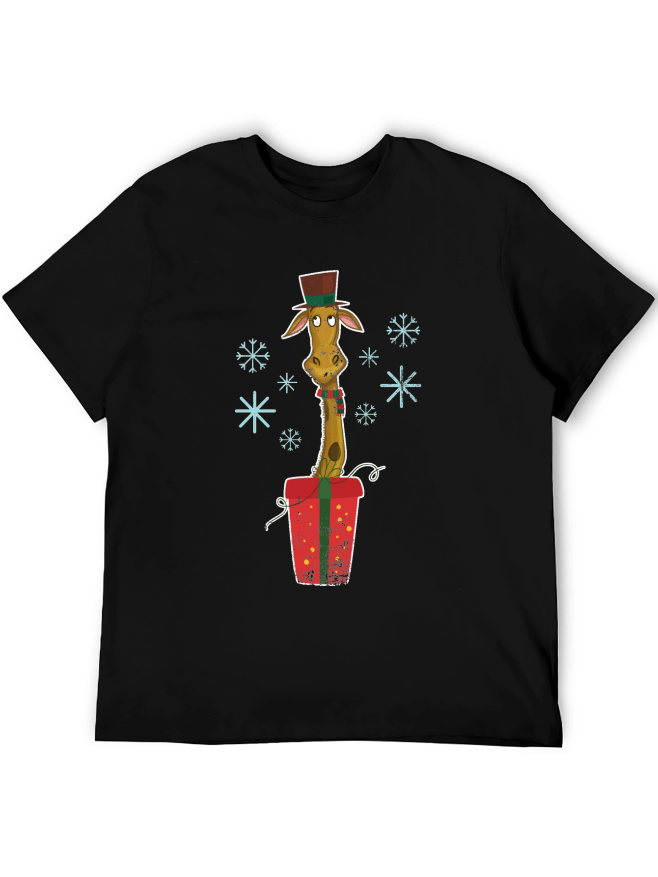 Giraffe Christmas Gift Graphic Tee