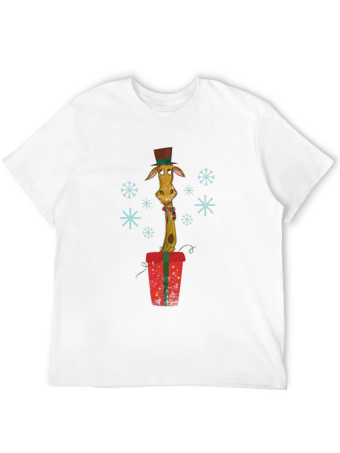 Giraffe Christmas Gift Graphic Tee