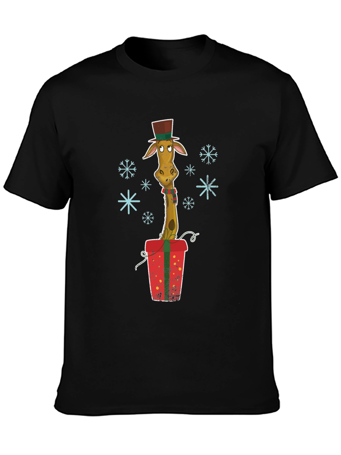 Giraffe Christmas Gift Graphic Tee