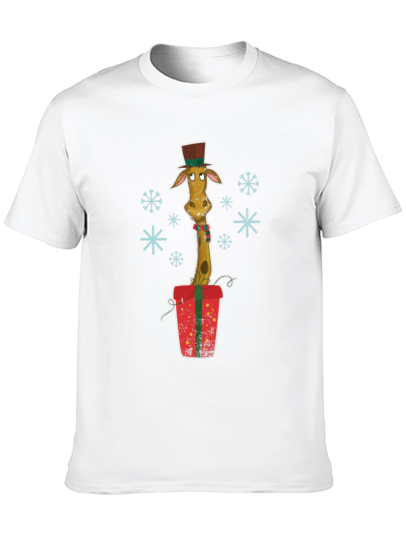 Giraffe Christmas Gift Graphic Tee