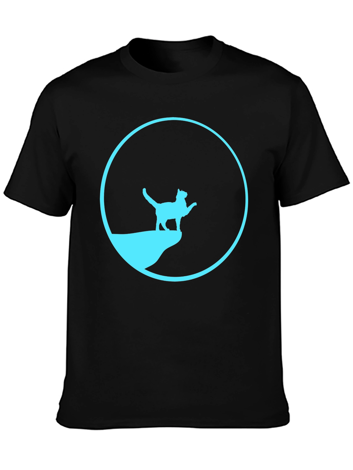 Cat Silhouette Graphic Print T-Shirt