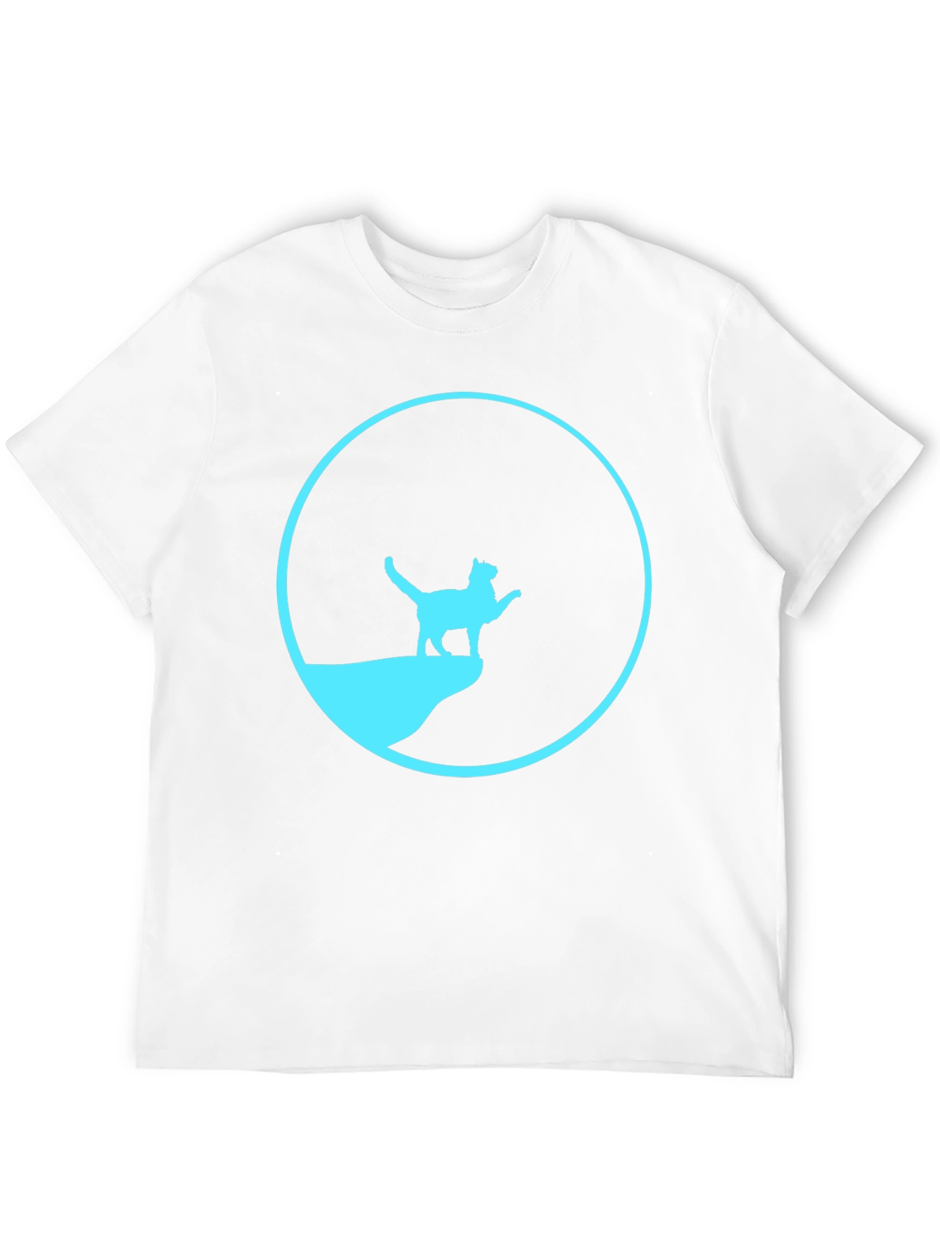 Cat Silhouette Graphic Print T-Shirt