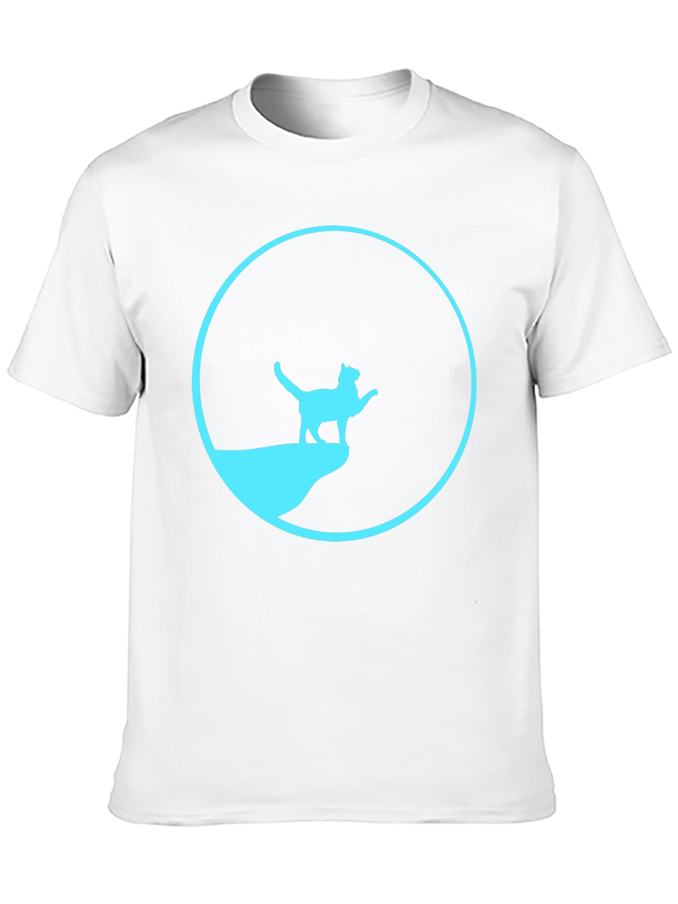 Cat Silhouette Graphic Print T-Shirt
