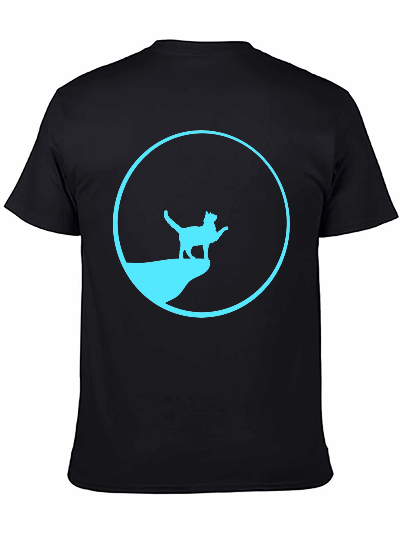 Cat Silhouette Graphic Print T-Shirt