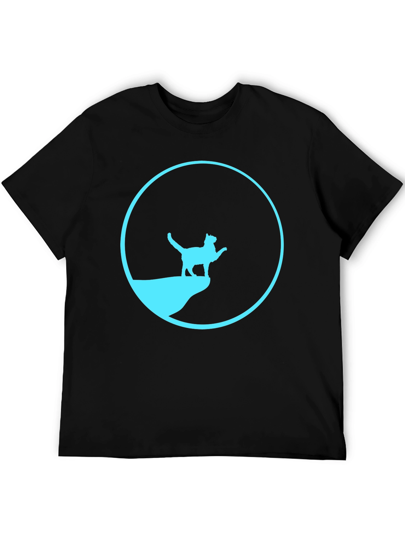 Cat Silhouette Graphic Print T-Shirt
