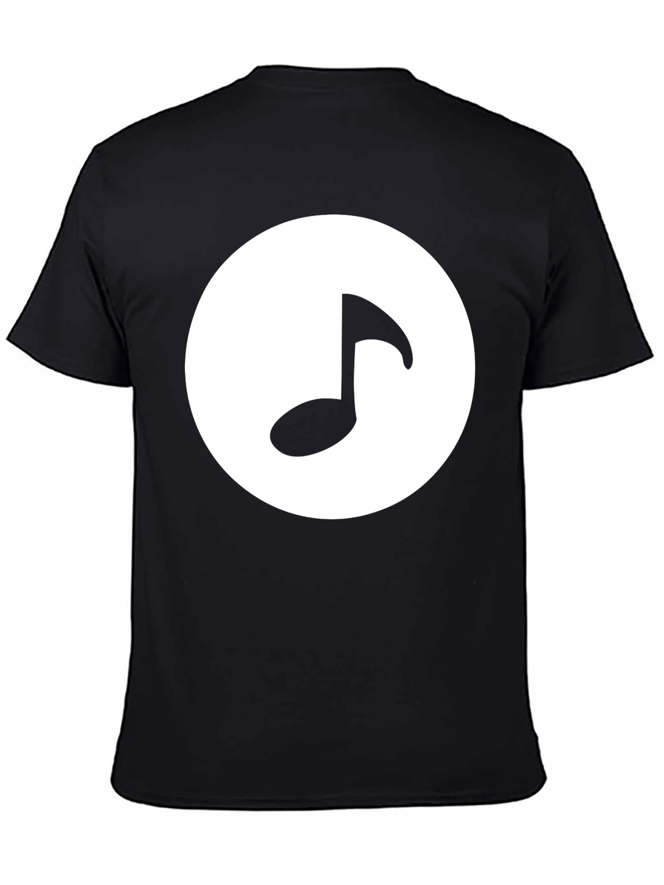 Music Note Graphic Tee - Black Cotton T-Shirt