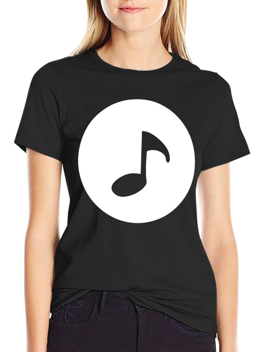 Music Note Graphic Tee - Black Cotton T-Shirt