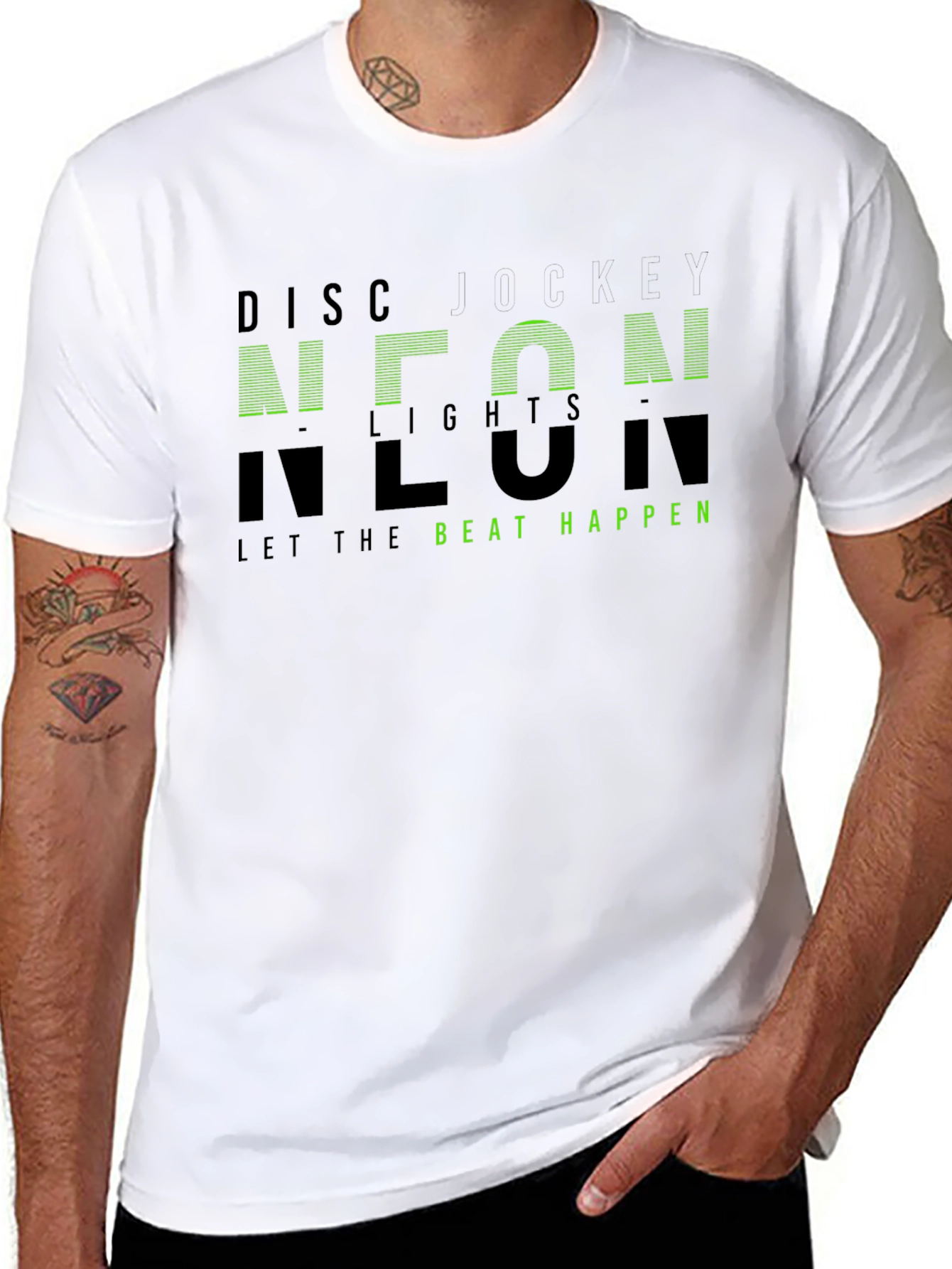 Neon Lights Graphic T-Shirt - Let the Beat Happen