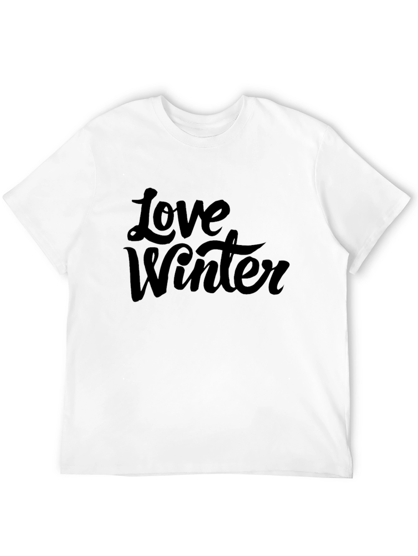 Love Winter Graphic Tee - Stylish Black T-Shirt