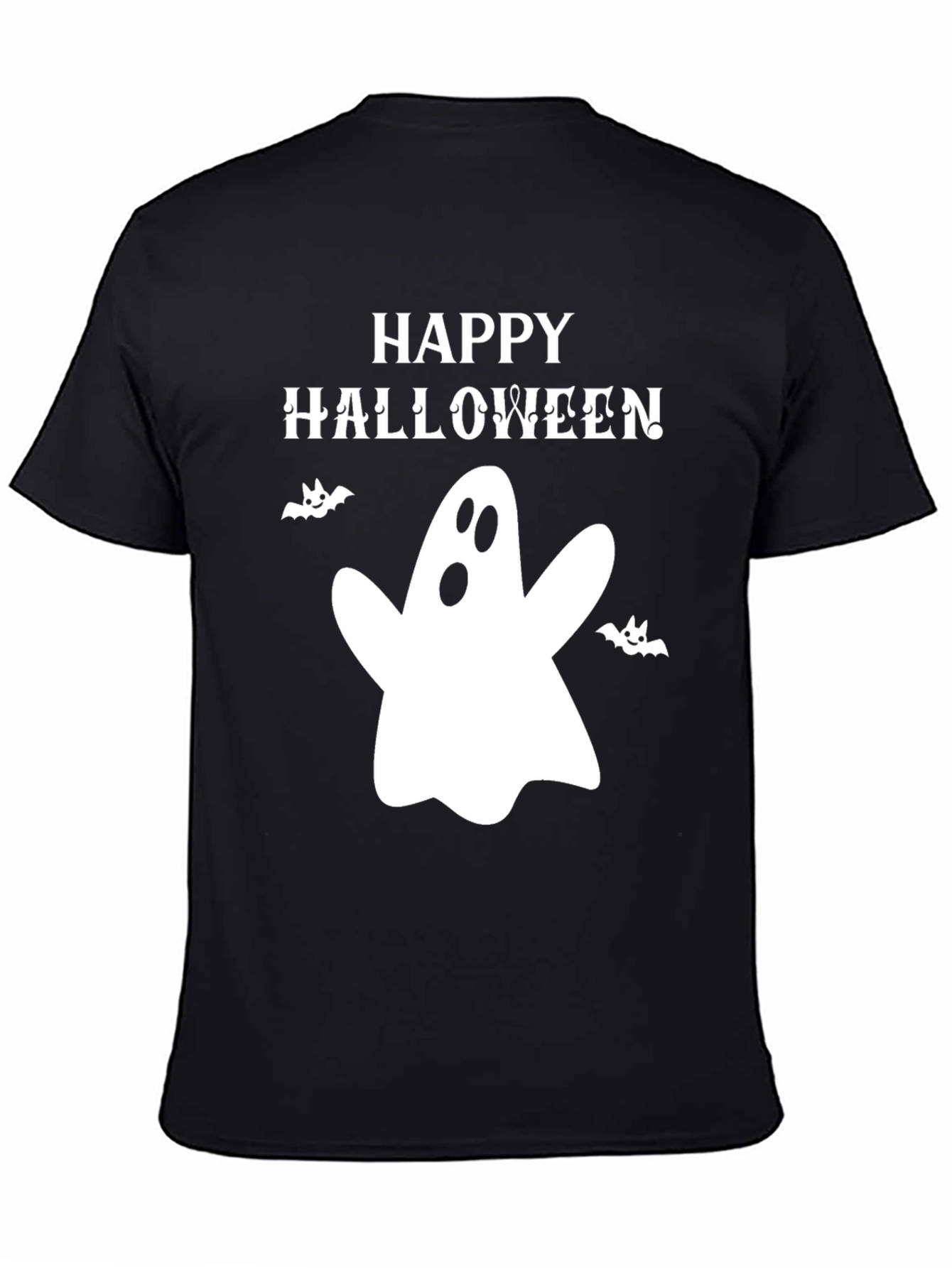 Happy Halloween Ghost Graphic T-Shirt - Spooky Season Apparel