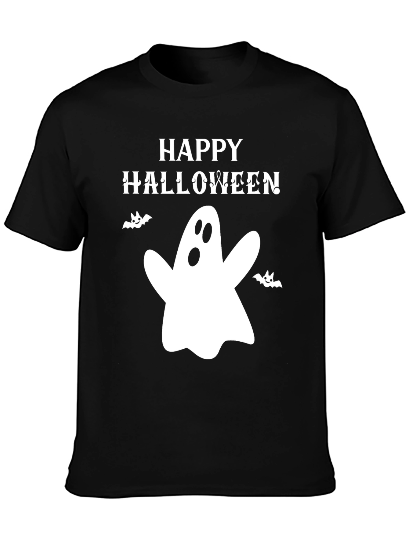 Happy Halloween Ghost Graphic T-Shirt - Spooky Season Apparel