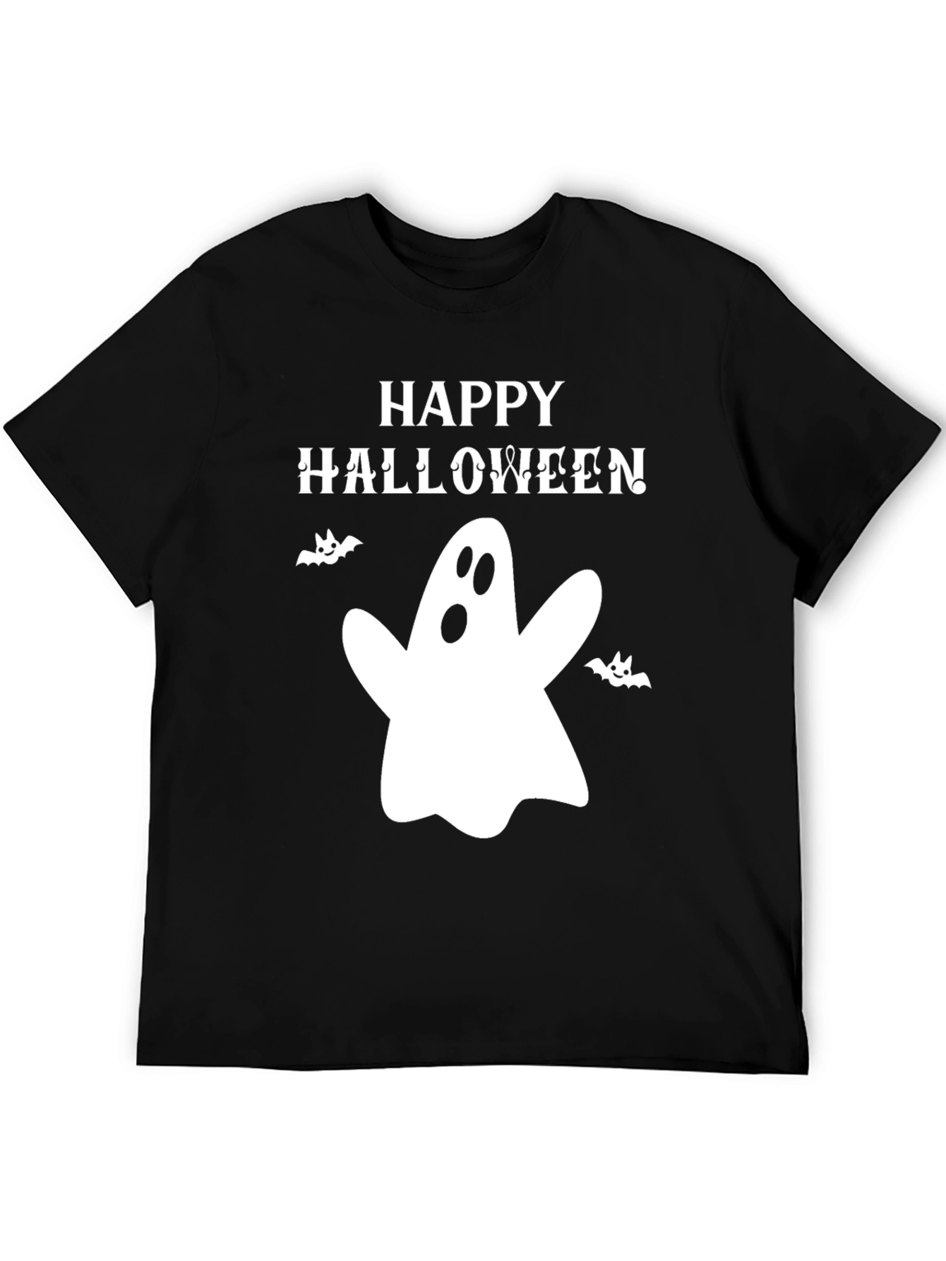 Happy Halloween Ghost Graphic T-Shirt - Spooky Season Apparel
