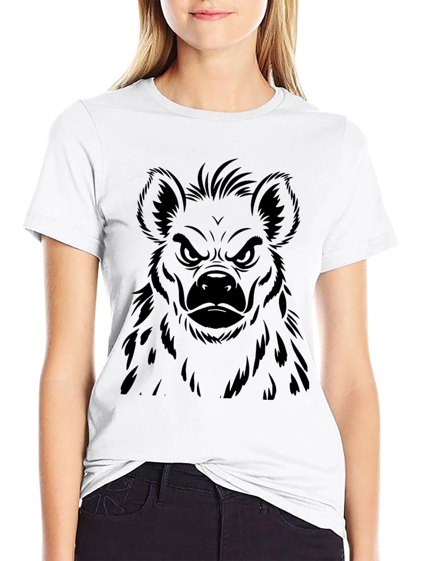 Hyena Graphic Print Mens Black T-Shirt
