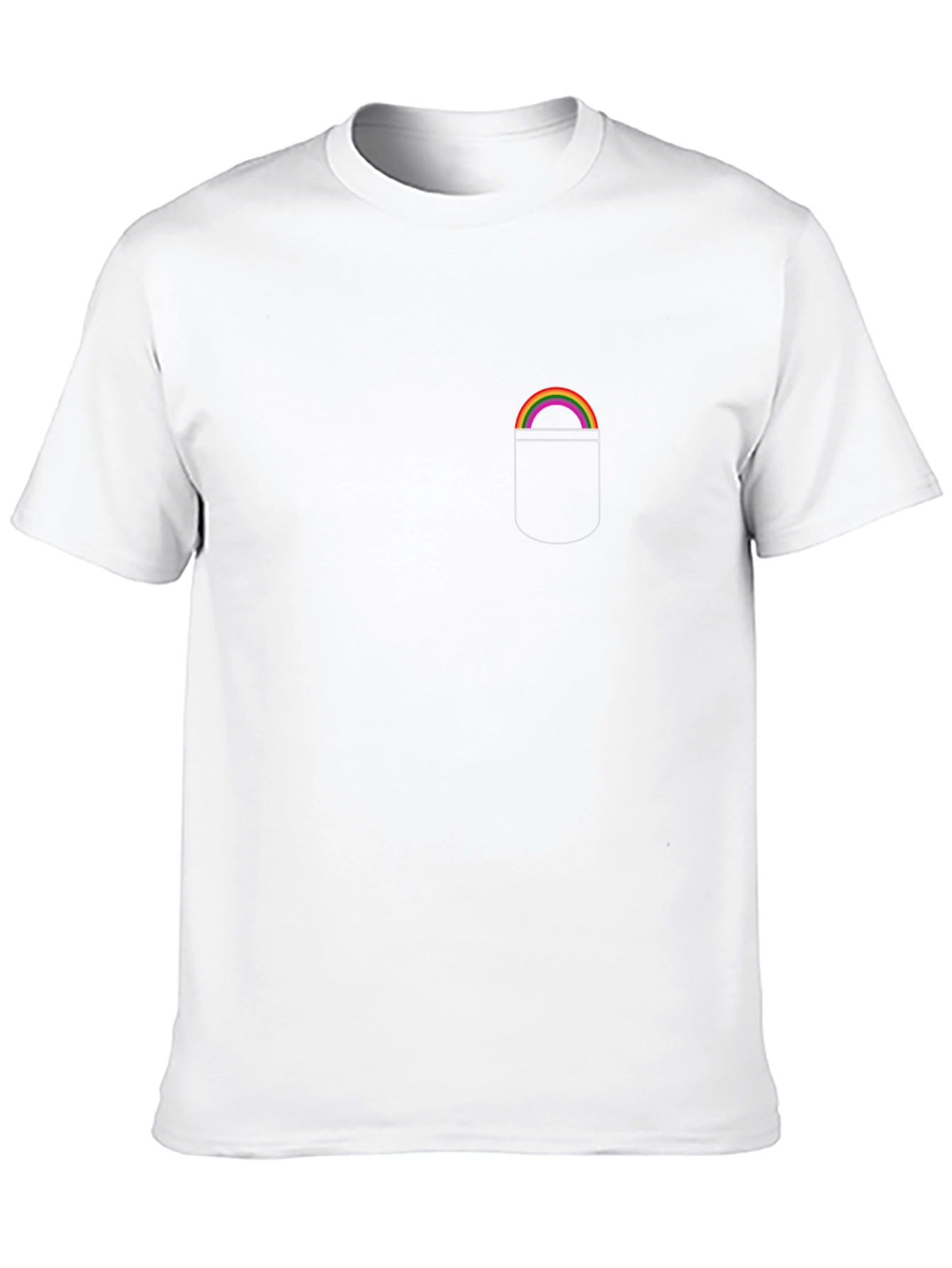Rainbow Pocket Graphic Tee - Black Casual Shirt