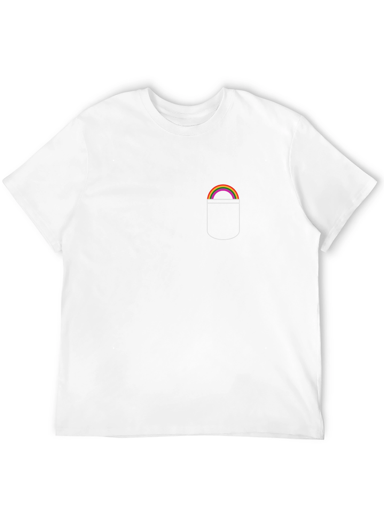 Rainbow Pocket Graphic Tee - Black Casual Shirt