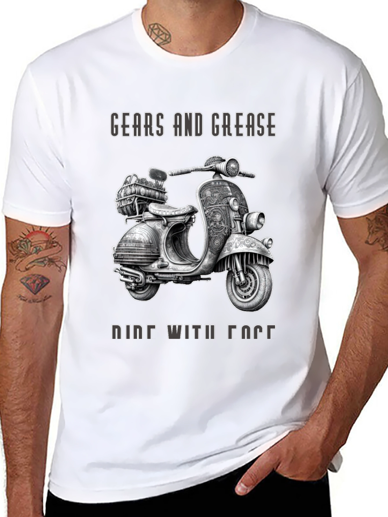Gears and Grease Ride With Face T-Shirt