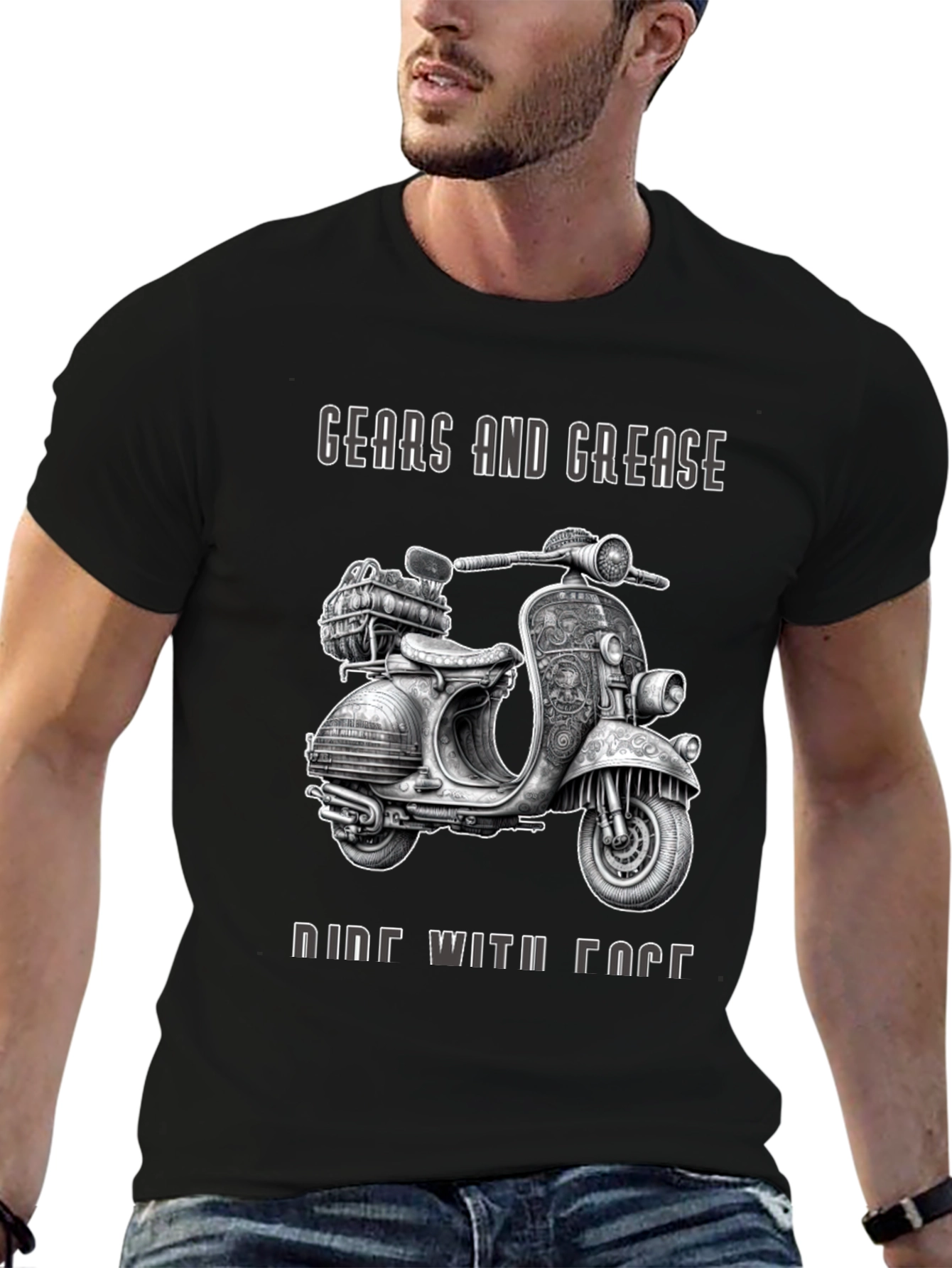 Gears and Grease Ride With Face T-Shirt