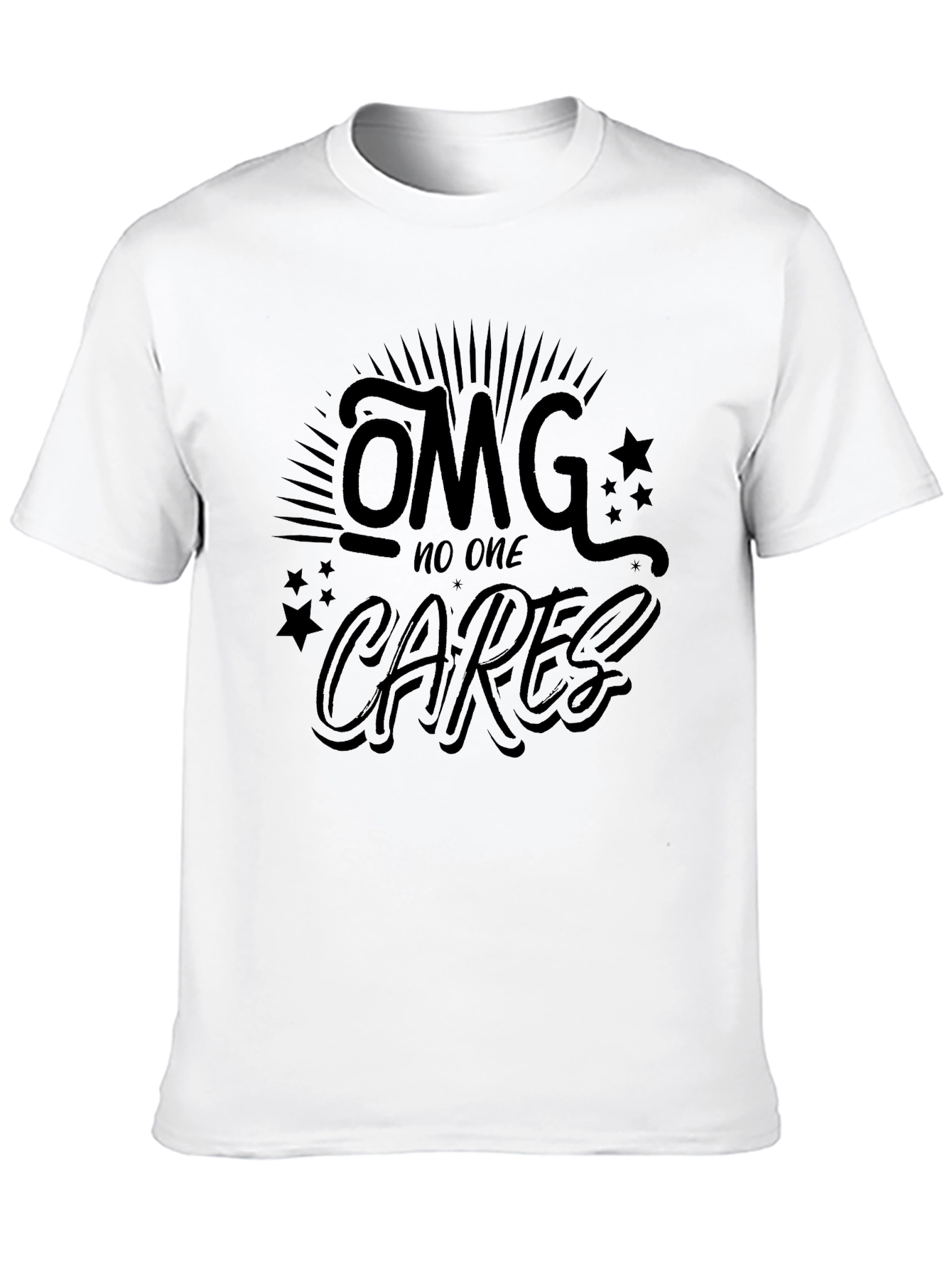 OMG No One Cares Black Graphic Tee - Unisex