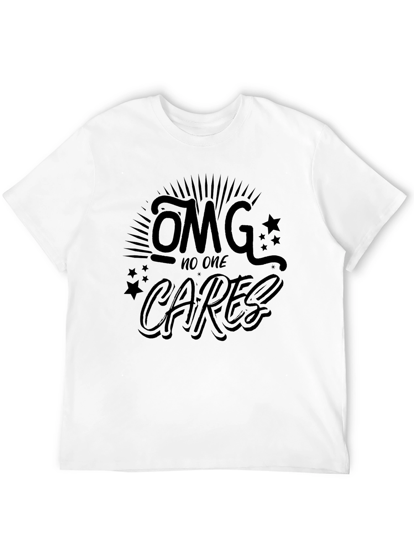 OMG No One Cares Black Graphic Tee - Unisex