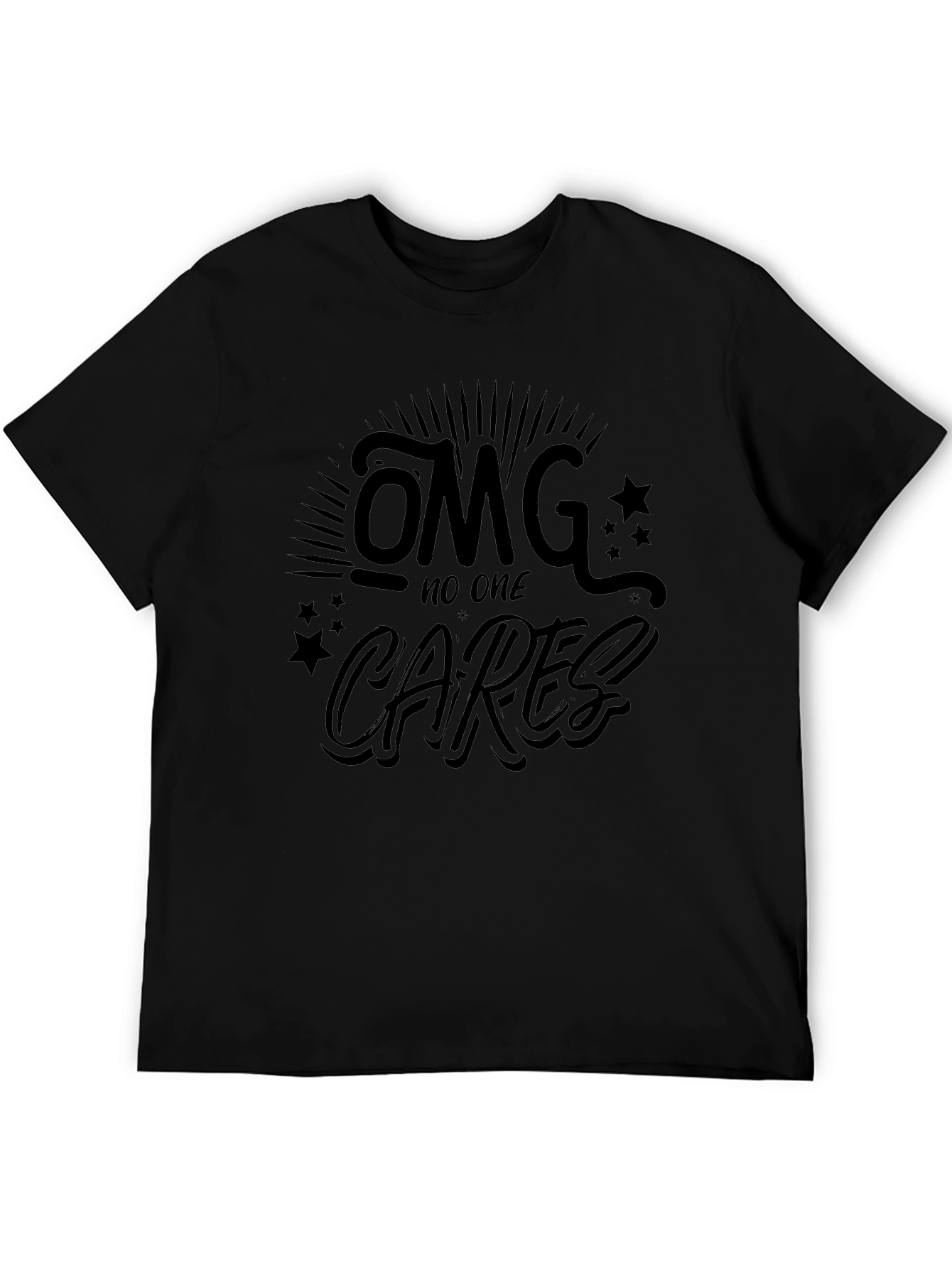 OMG No One Cares Black Graphic Tee - Unisex