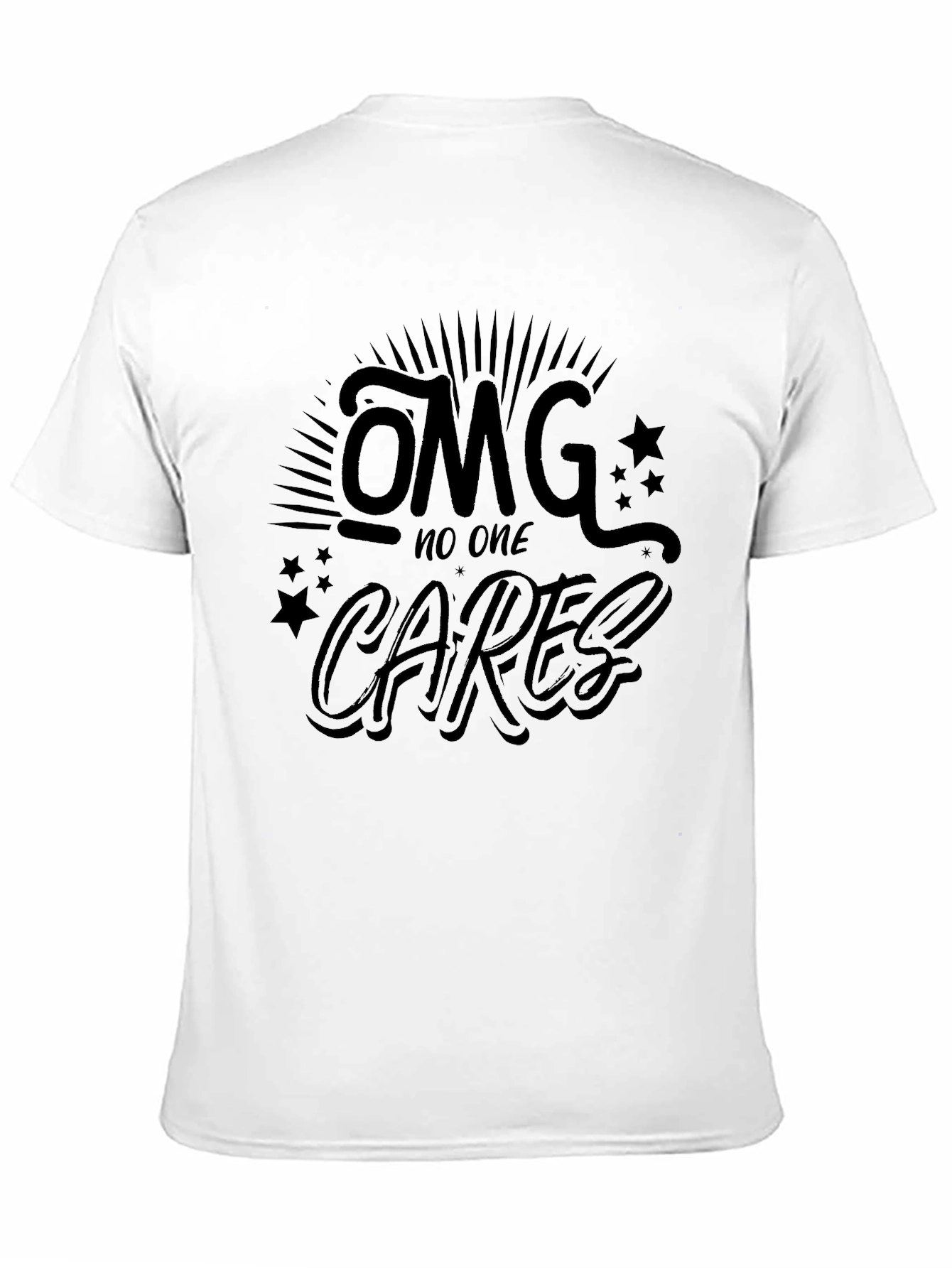 OMG No One Cares Black Graphic Tee - Unisex