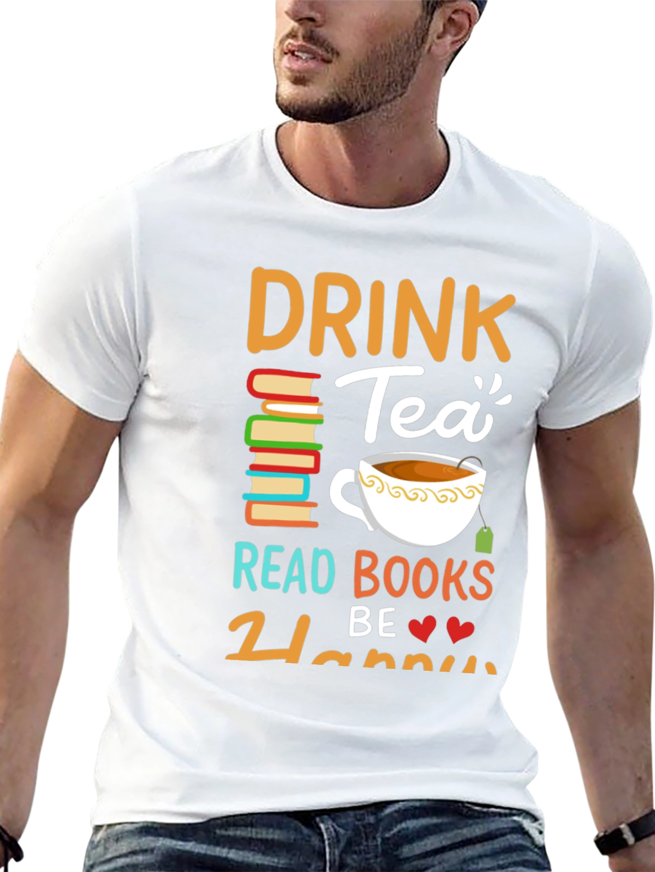 Drink Tea Read Books Be Happy T-Shirt
