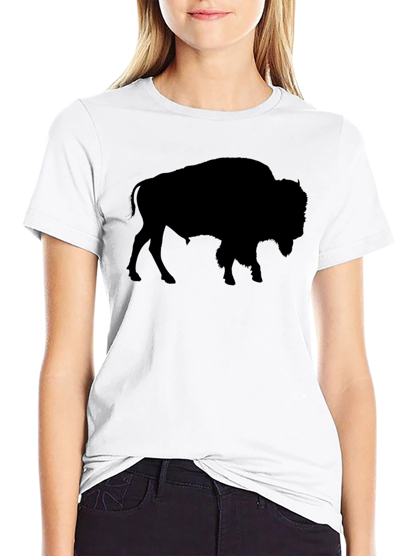 Buffalo Silhouette Graphic Tee - Black Cotton Shirt