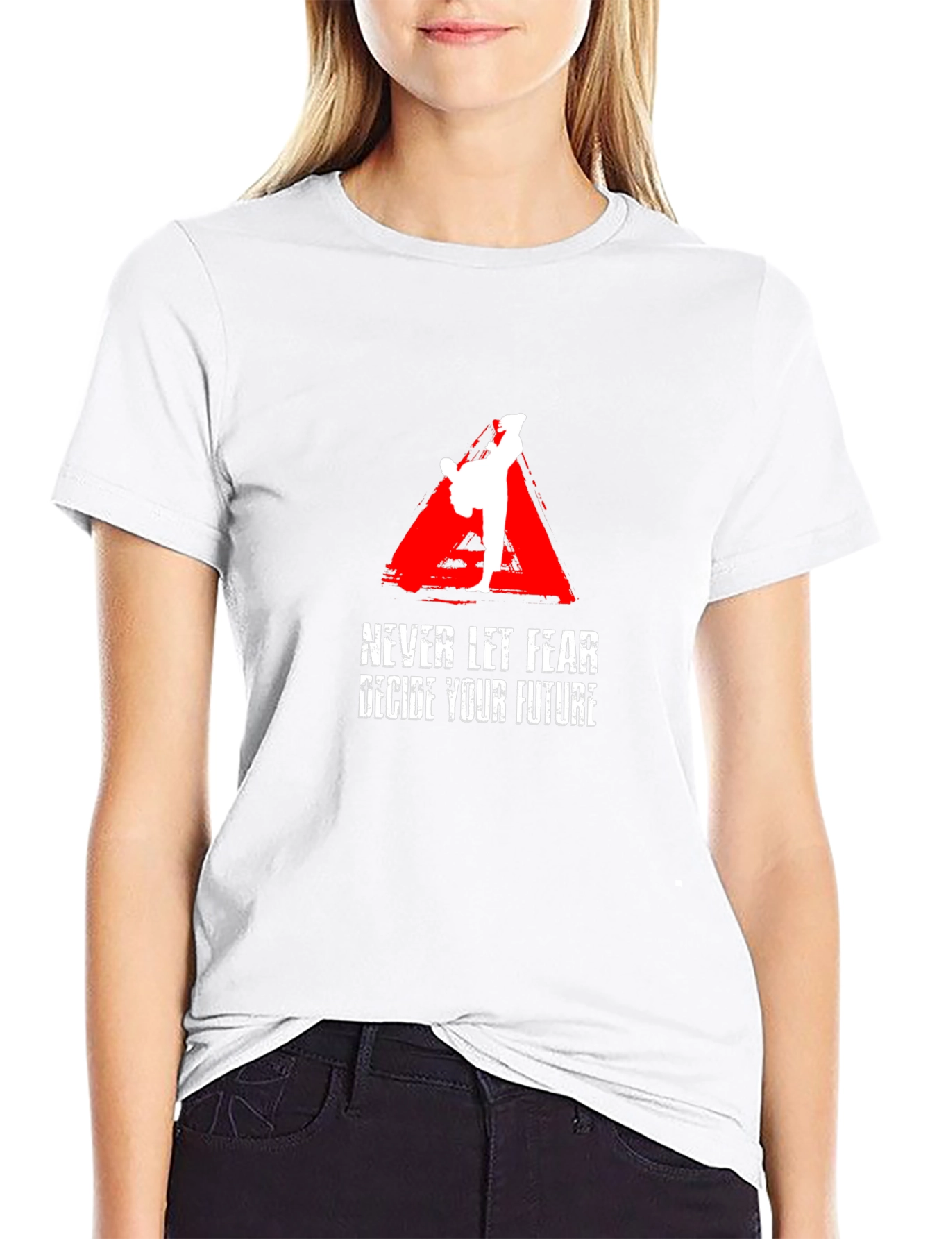 Motivational Karate Graphic Tee - Never Let Fear Decide