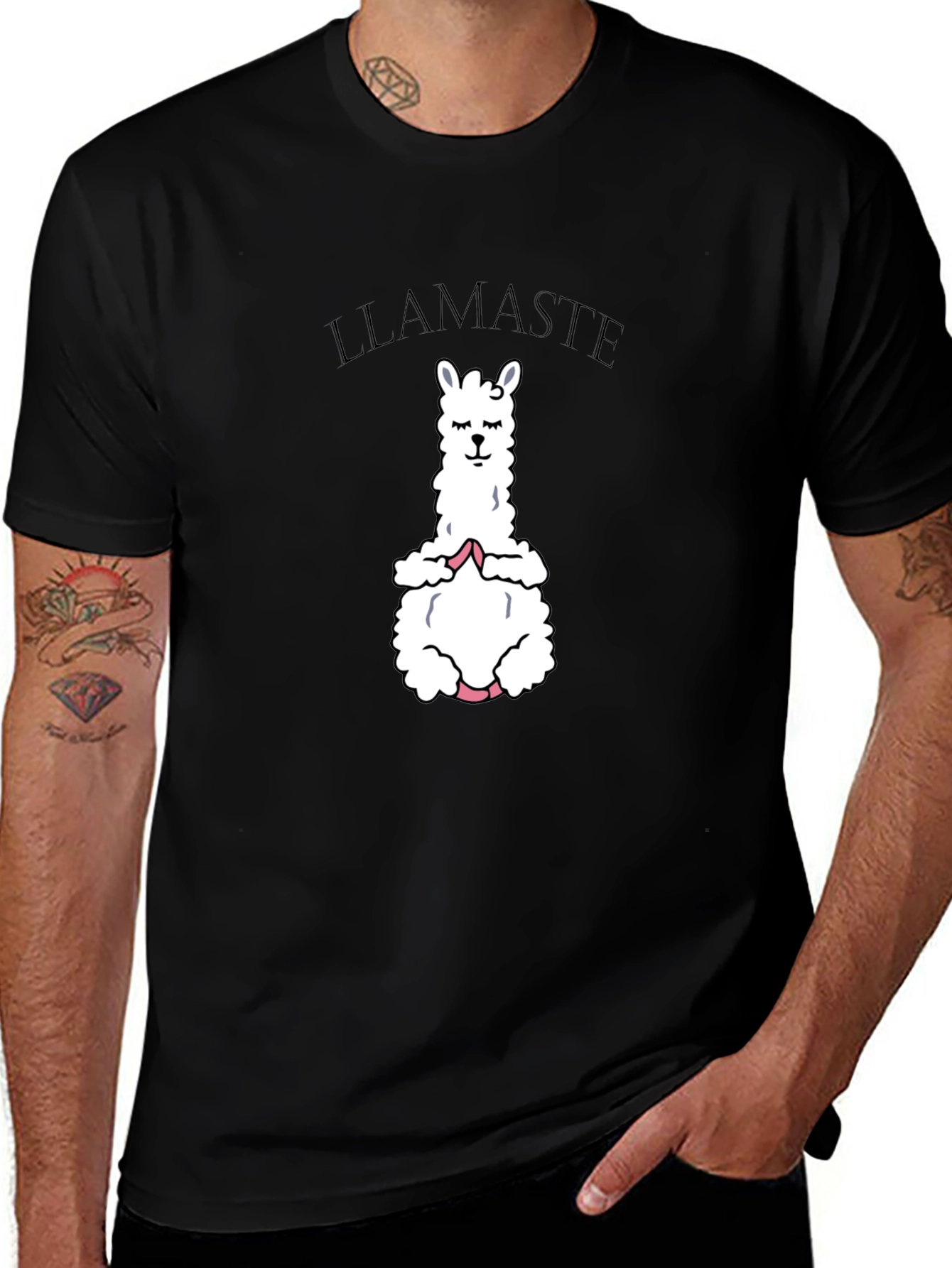 Llamaste Yoga T-Shirt - Meditating Llama Graphic Tee