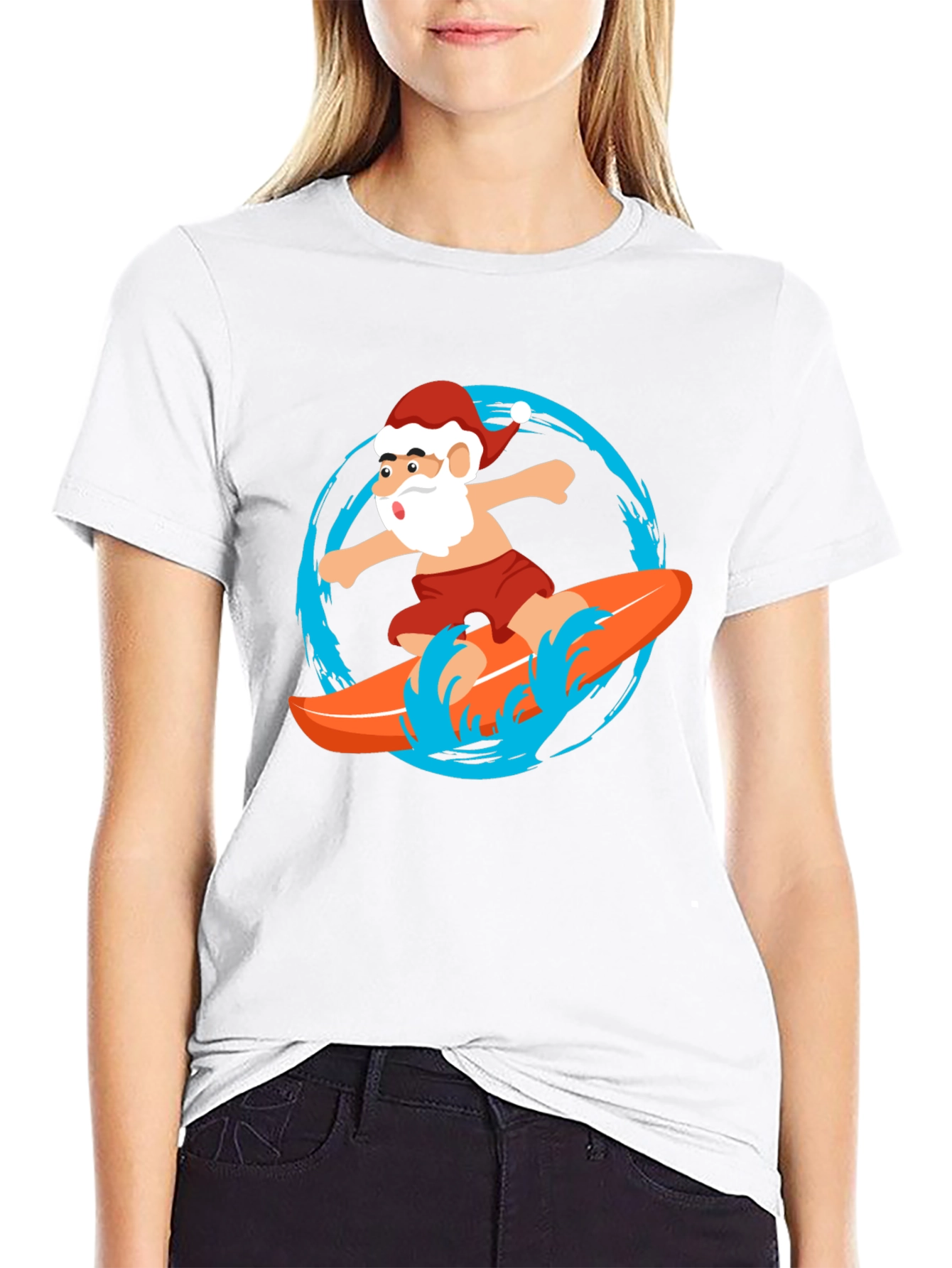 Surfing Santa Graphic Tee