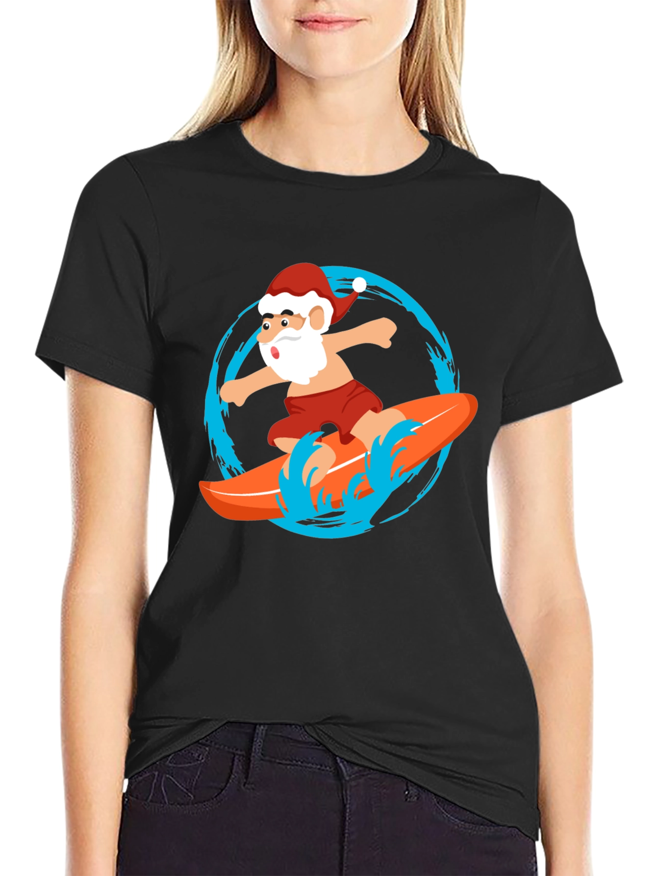 Surfing Santa Graphic Tee
