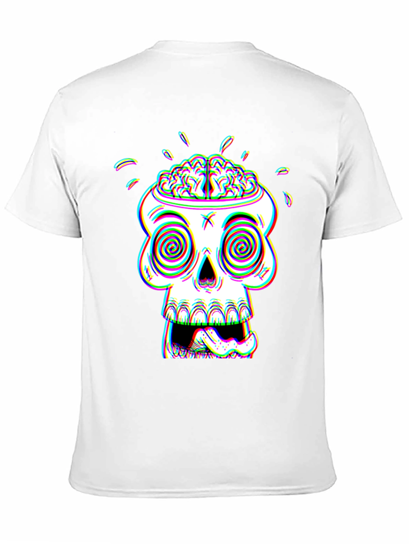 Psychedelic Skull Graphic Tee - Brain Out