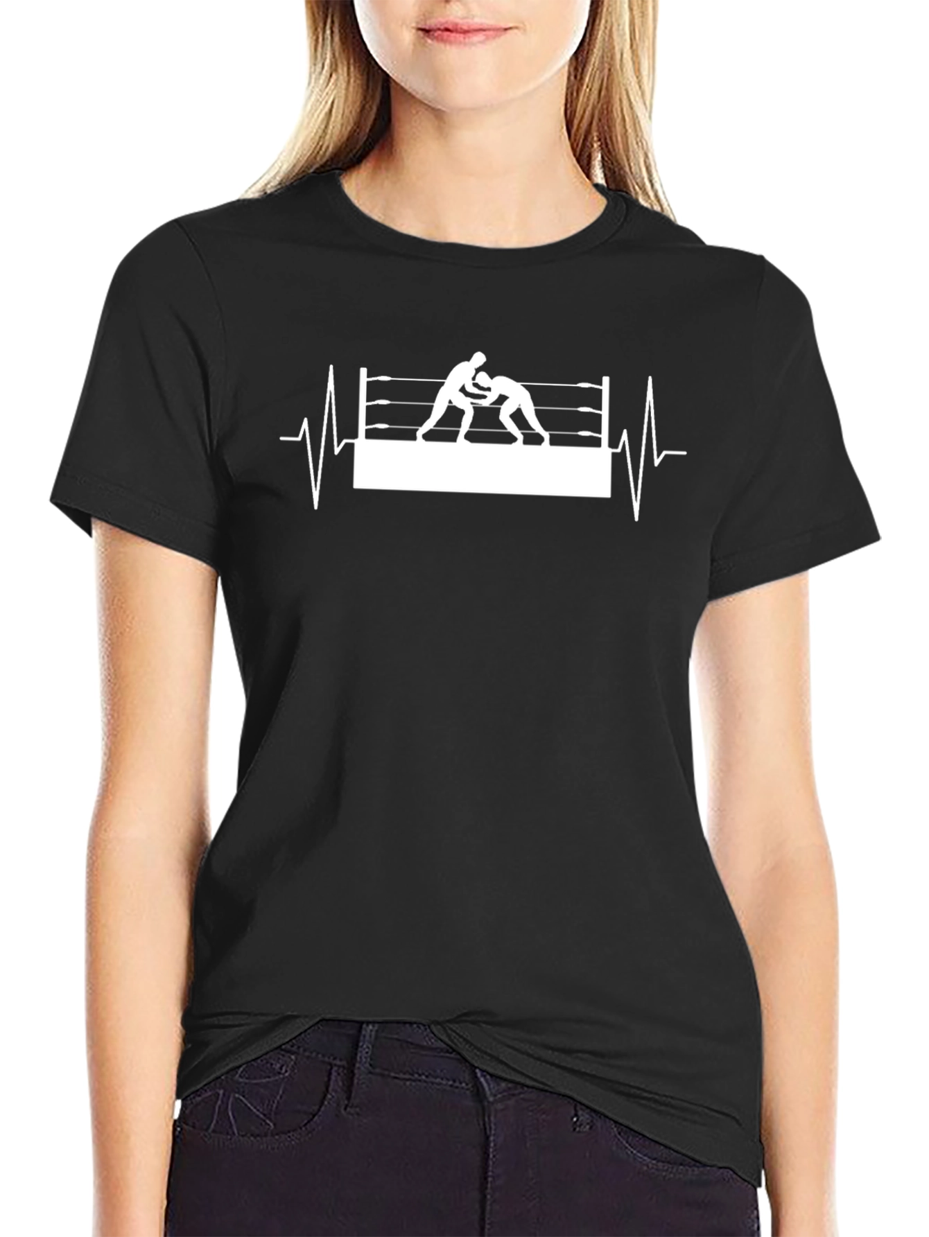 Wrestling Heartbeat Graphic T-Shirt