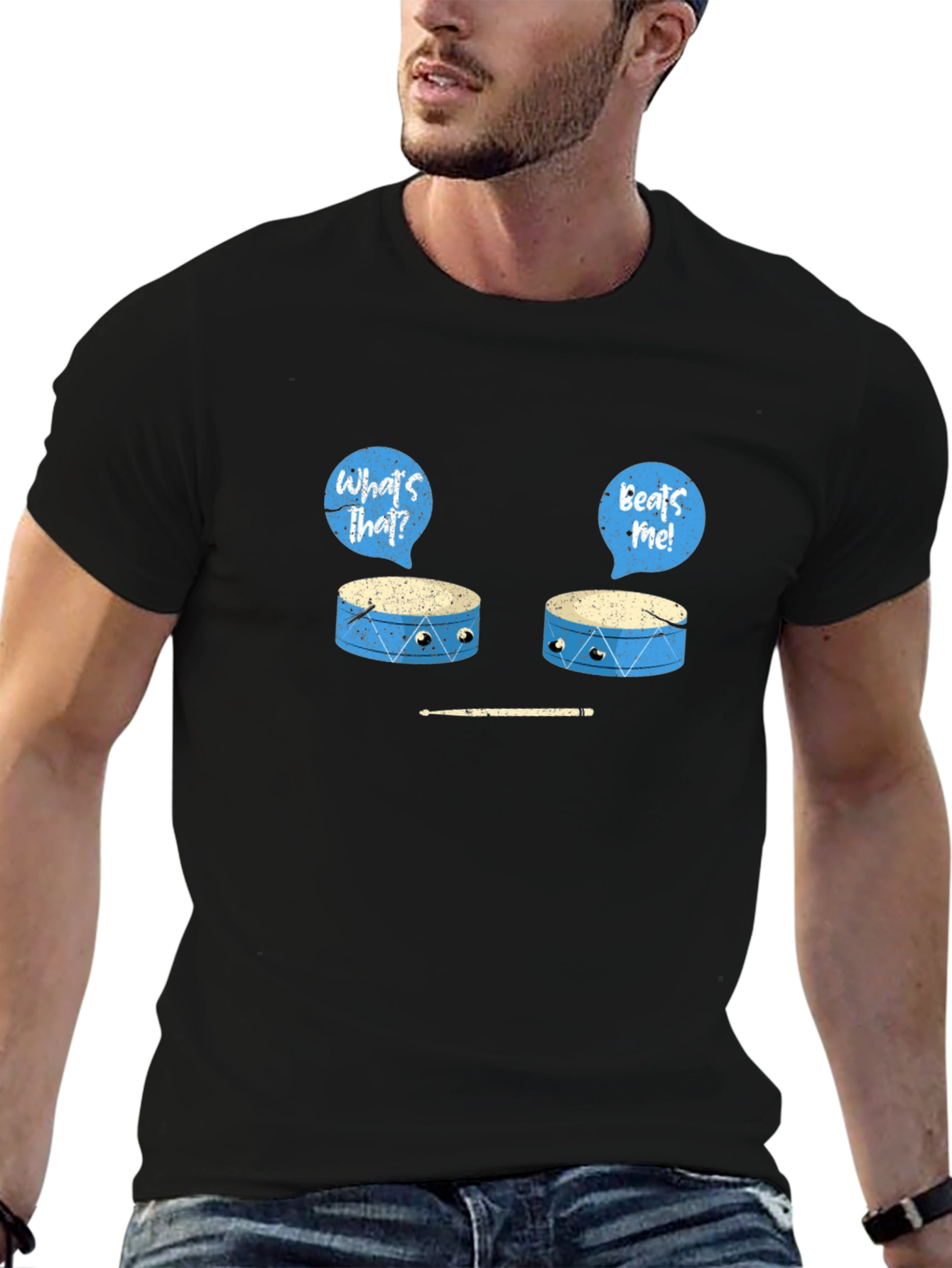 Funny Drum T-Shirt - Whats That Beats Me!